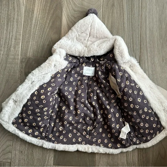 ZARA Kids Furry Coat Size 12-18 Months - Picture 11 of 14